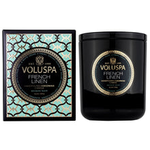 voluspa maison noir classic glass jar candle french linen fragrance