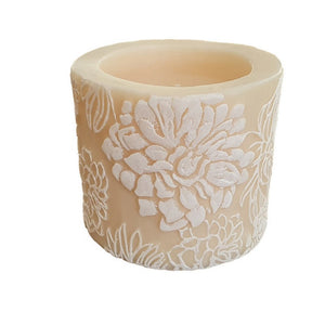 natural light co japanese chrysanthemum recessed pillar candle