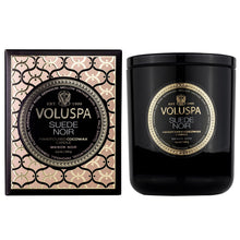 voluspa maison noir classic glass jar candle suede noir fragrance